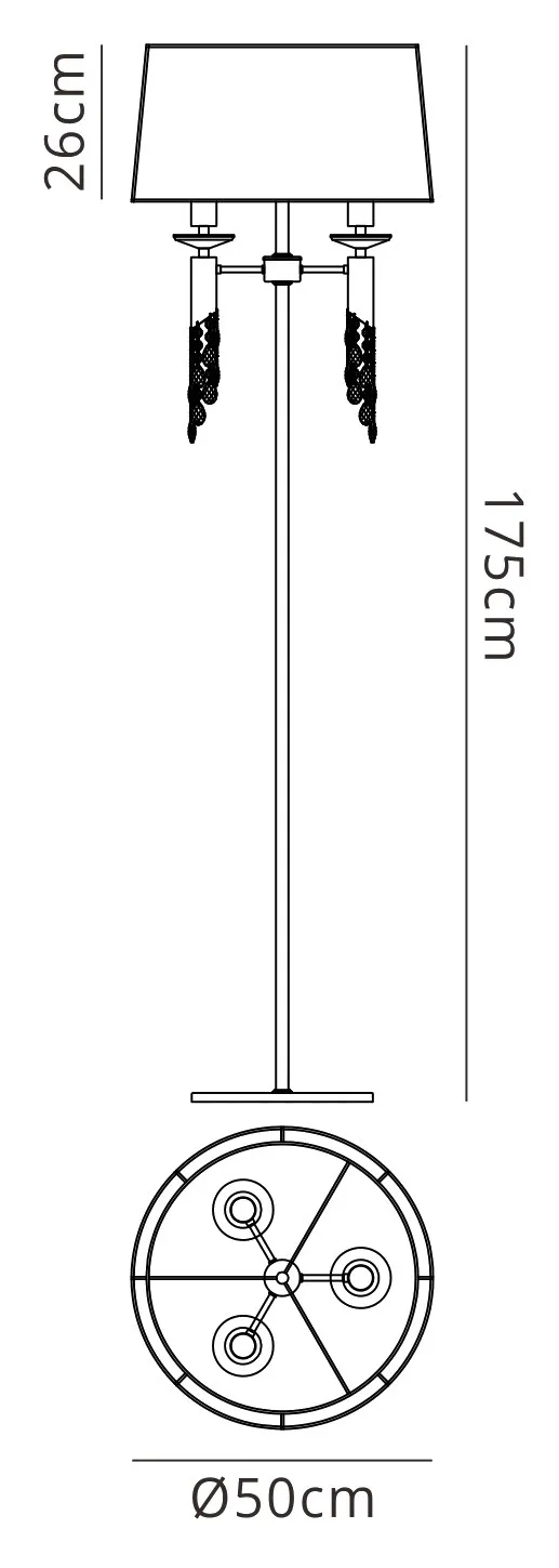 Tiffany Antique Brass-Cream Crystal Floor Lamps Mantra Shaded Floor Lamps